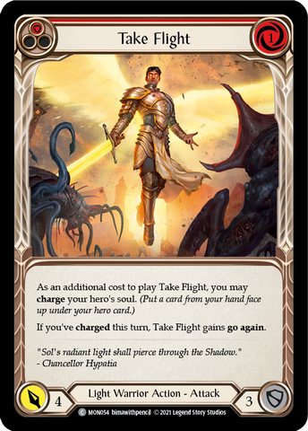 Take Flight (Red) (Rainbow Foil) [MON054-RF] 1st Edition Rainbow Foil