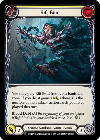 Rift Bind (Yellow) (Rainbow Foil) [U-MON175-RF] Unlimited Edition Rainbow Foil