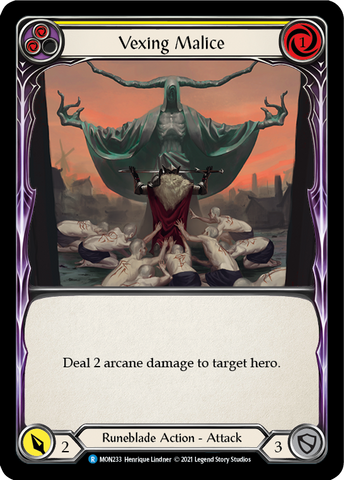 Vexing Malice (Yellow) (Rainbow Foil) [MON233-RF] 1st Edition Rainbow Foil