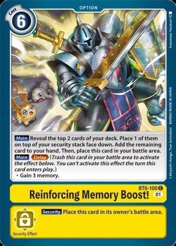 Reinforcing Memory Boost! (BT6-100) [BT-06: Booster Double Diamond]