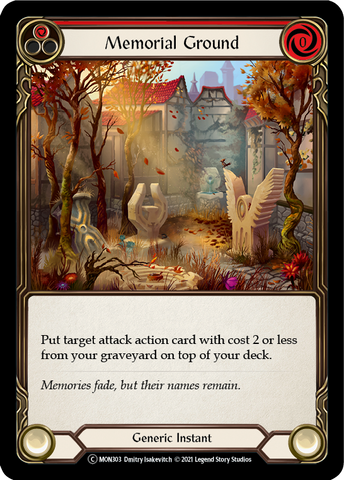 Memorial Ground (Red) (Rainbow Foil) [U-MON303-RF] Unlimited Edition Rainbow Foil