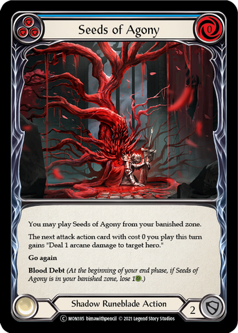 Seeds of Agony (Blue) (Rainbow Foil) [U-MON185-RF] Unlimited Edition Rainbow Foil