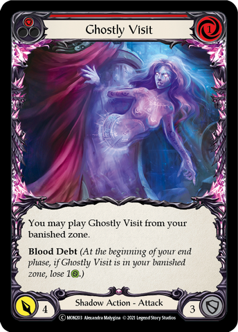 Ghostly Visit (Red) (Rainbow Foil) [U-MON203-RF] Unlimited Edition Rainbow Foil