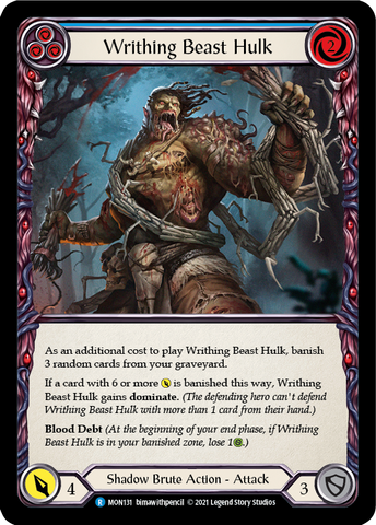 Writhing Beast Hulk (Blue) (Rainbow Foil) [MON131-RF] 1st Edition Rainbow Foil
