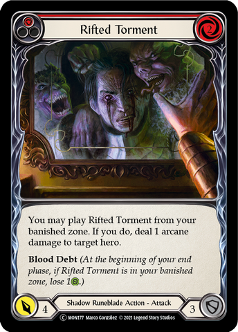 Rifted Torment (Red) (Rainbow Foil) [U-MON177-RF] Unlimited Edition Rainbow Foil