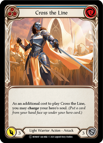 Cross the Line (Blue) (Rainbow Foil) [U-MON047-RF] Unlimited Edition Rainbow Foil