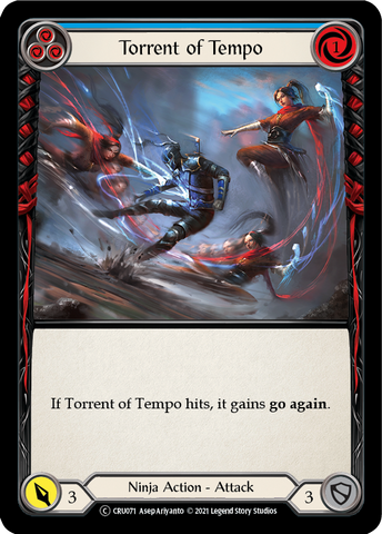 Flying Kick (Blue) (Rainbow Foil) [CRU071-RF] Unlimited Rainbow Foil