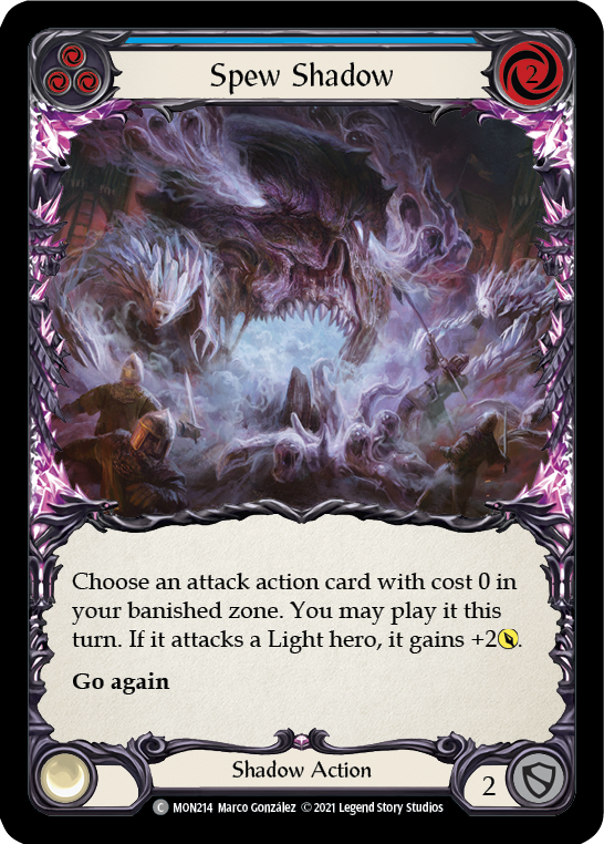 Spew Shadow (Blue) (Rainbow Foil) [MON214-RF] 1st Edition Rainbow Foil
