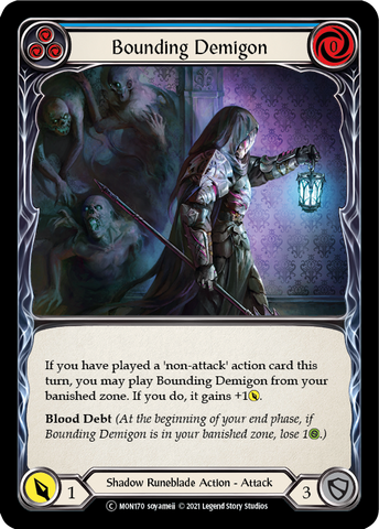 Bounding Demigon (Blue) (Rainbow Foil) [U-MON170-RF] Unlimited Edition Rainbow Foil