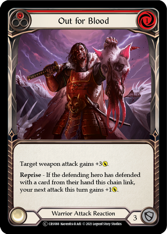Out for Blood (Red) (Rainbow Foil) [CRU088-RF] Unlimited Rainbow Foil