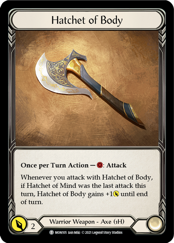 Hatchet of Body // Boltyn [MON105 // MON030] 1st Edition Normal