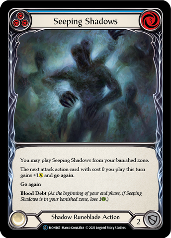 Seeping Shadows (Blue) (Rainbow Foil) [U-MON167-RF] Unlimited Edition Rainbow Foil