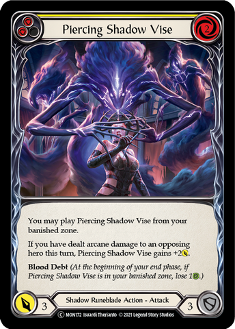 Piercing Shadow Vise (Yellow) (Rainbow Foil) [U-MON172-RF] Unlimited Edition Rainbow Foil