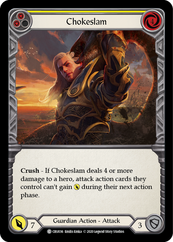 Chokeslam (Yellow) [CRU036] 1st Edition Rainbow Foil