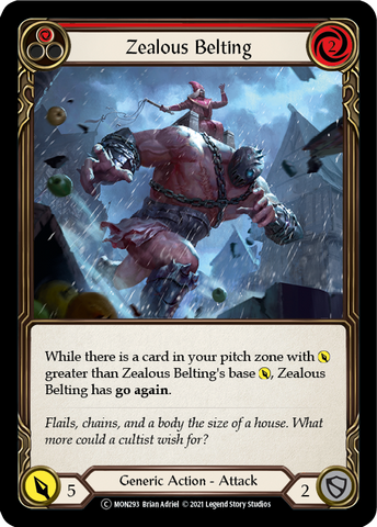 Zealous Belting (Red) (Rainbow Foil) [U-MON293-RF] Unlimited Edition Rainbow Foil
